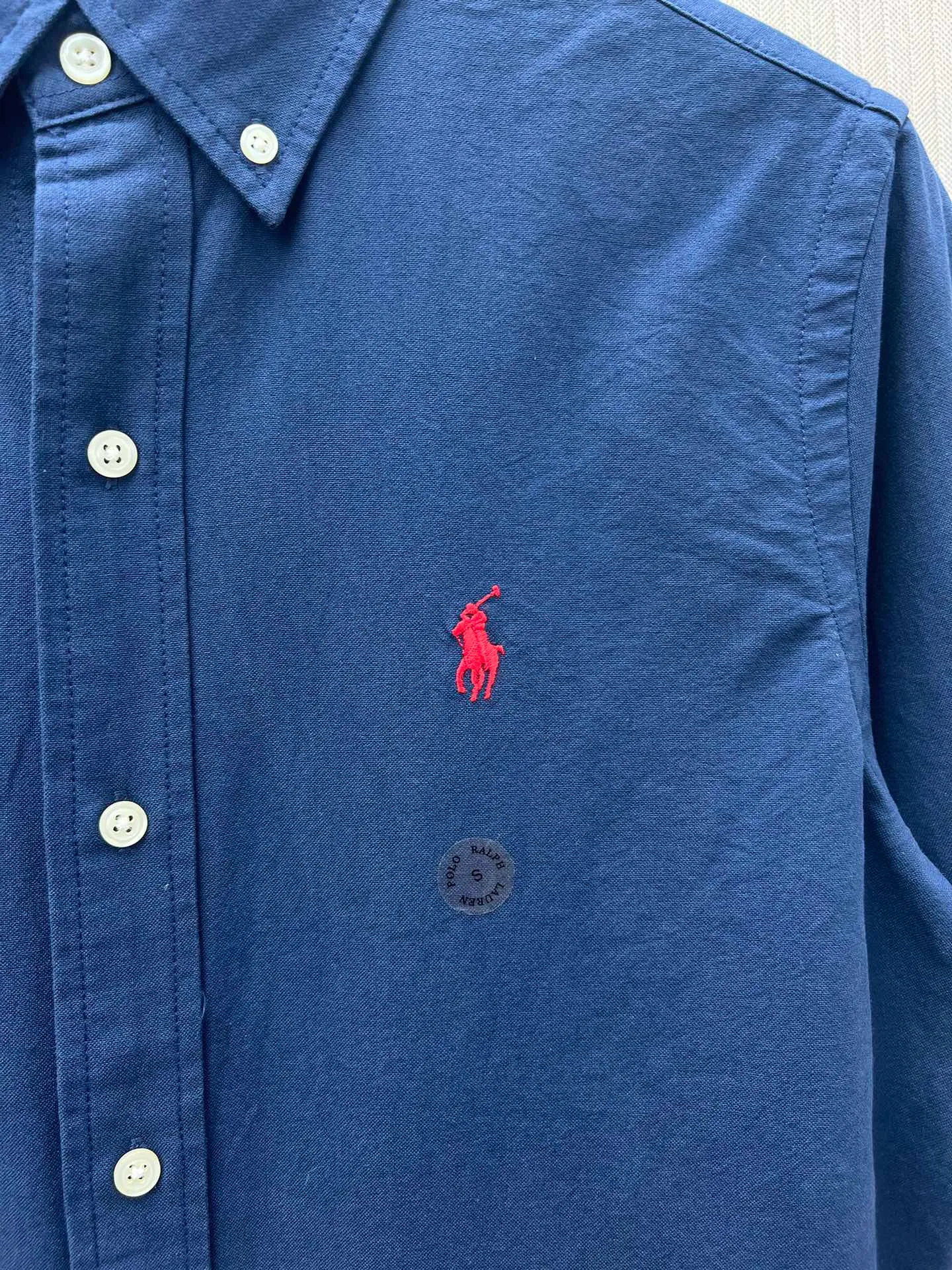 P430 Polo 25ss new solid color logo embroidered buttoned long-sleeved shirt men's high version code number: XS.S.M.L.XL.